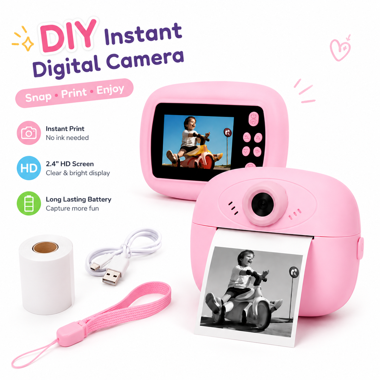 Kids Instant Print Camera – DIY Digital Camera
