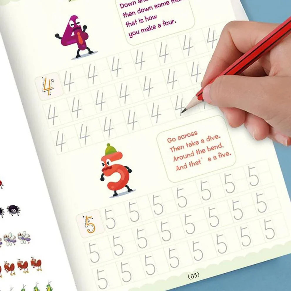 Sank Magic Practice Copybook Set – Reusable Learning Books (4 Books + 10 Ink Refills)