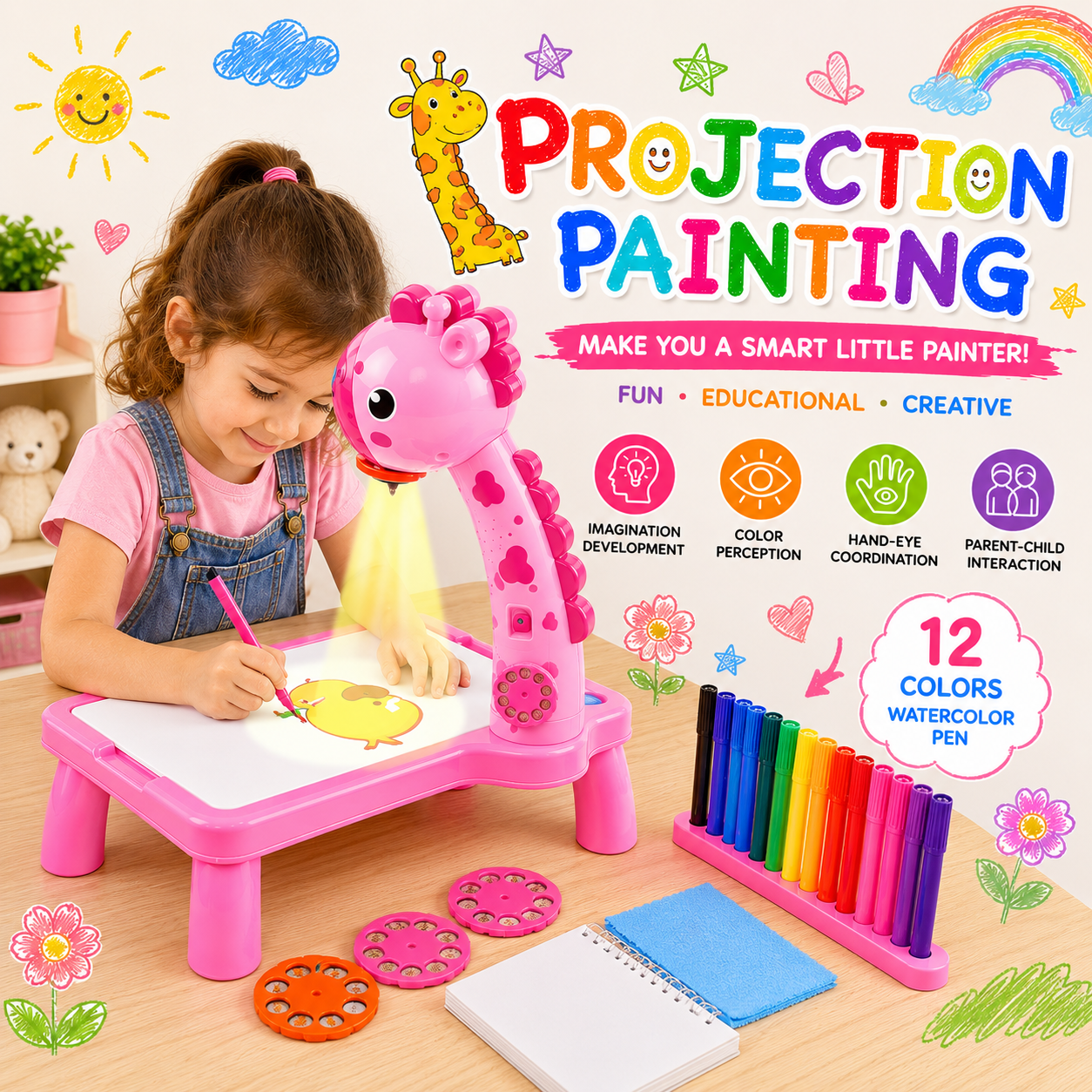 Projection Painting Table for Kids – Smart Drawing Projector Toy